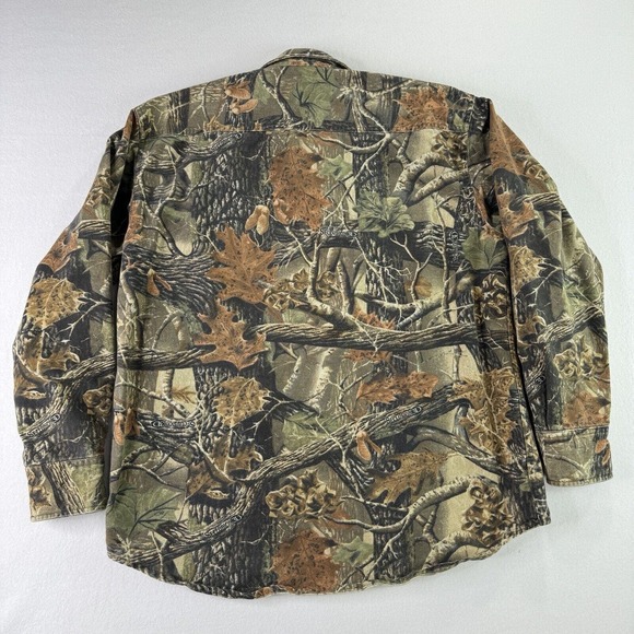 Cabelas Shirt Mens Medium Outdoors Camo Green Button Up Hunting Seclusion 3D - Picture 4 of 9